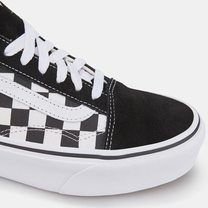Vans Women's Checkerboard Old Skool Platform Shoe Black image number 4