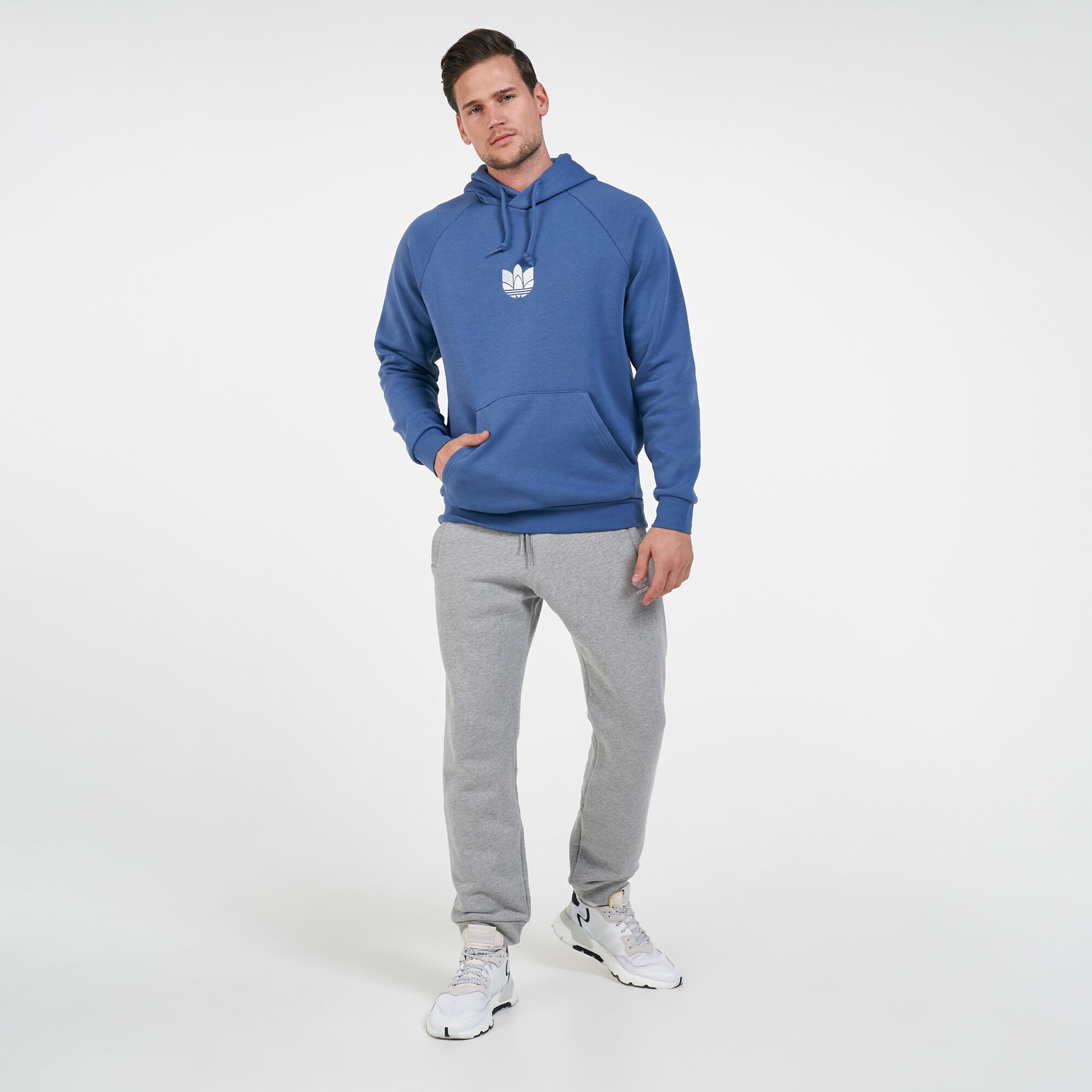 Men s Adicolor 3D Trefoil Graphic Hoodie Blue adidas Originals in Qatar SSS