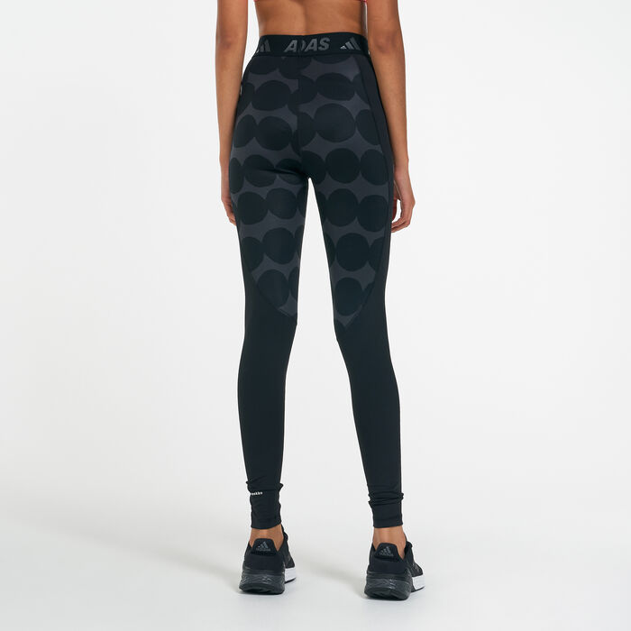 adidas Women's x Marimekko Techfit Long Leggings Black adidas Women's x Marimekko Techfit Long Leggings Black image number 1