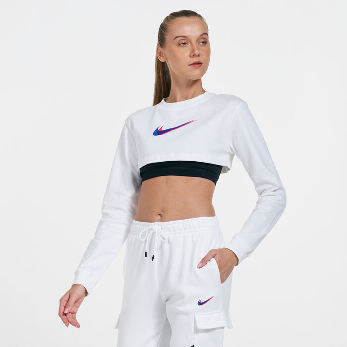 Nike Women's Sportswear Long Sleeve T-Shirt White Nike Women's Sportswear Long Sleeve T-Shirt White image number 0