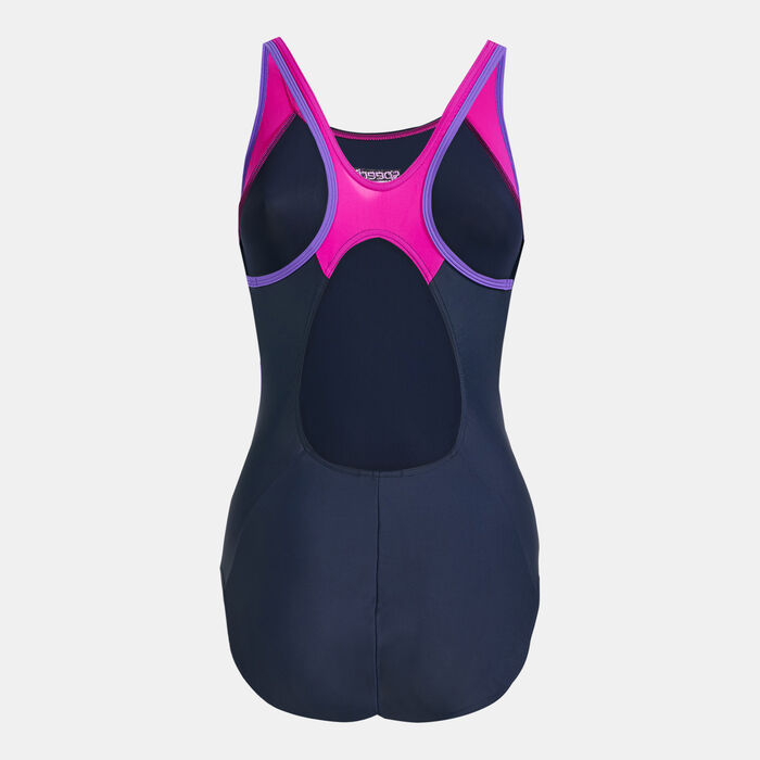 Speedo Women's Splice Muscleback Swimsuit Blue image number 1