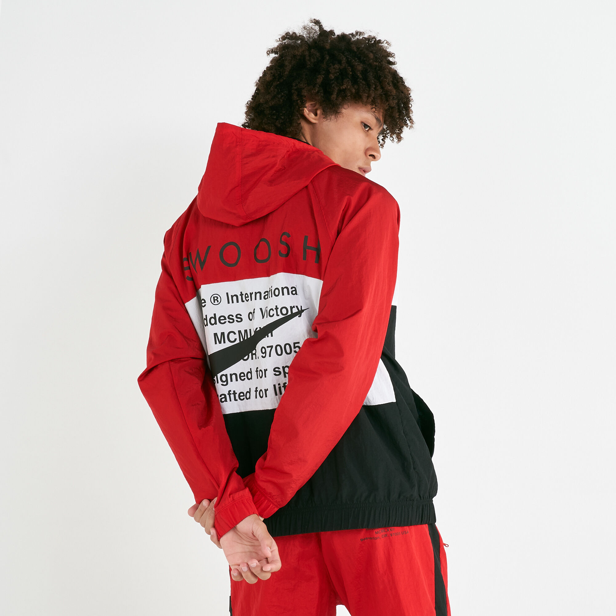 Nike sportswear swoosh woven full zip jacket shop