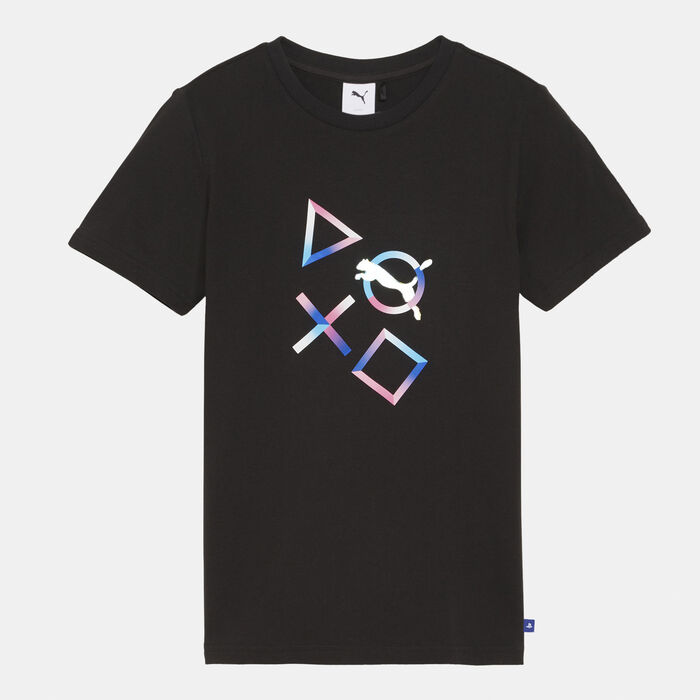 PUMA Kids' x PlayStation Graphic T-Shirt Black PUMA Kids' x PlayStation Graphic T-Shirt Black image number 0