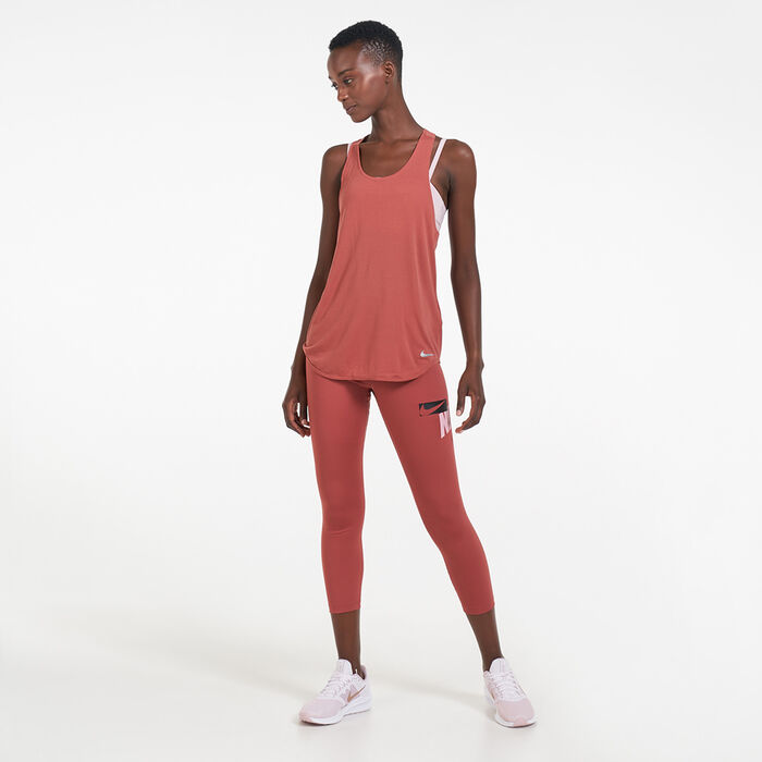 Nike Women's Breathe Cool Tank Red image number 2