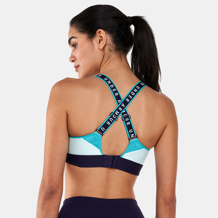 Under Armour Women's UA Infinity High Blocked Sports Bra Green Under Armour Women's UA Infinity High Blocked Sports Bra Green image number 1