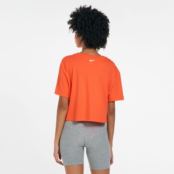 Nike Women's Sportswear Cropped Dance T-Shirt Orange Nike Women's Sportswear Cropped Dance T-Shirt Orange image number 1