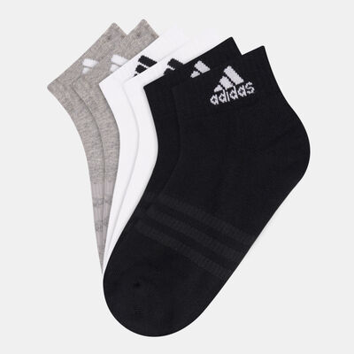 adidas Men's Cushioned Sportswear Ankle Socks (6 Pack) Grey
