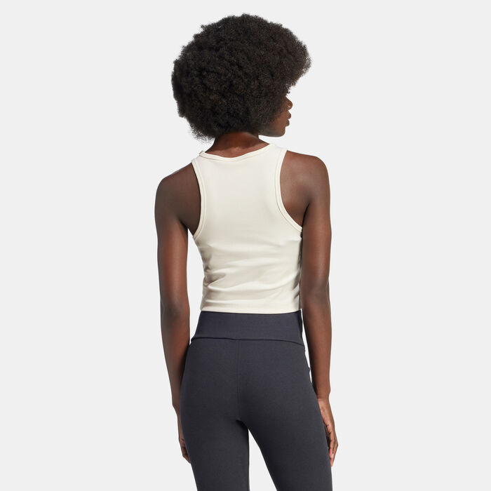 adidas Originals Women's Essentials Ribbed Tank Top Beige adidas Originals Women's Essentials Ribbed Tank Top Beige image number 1