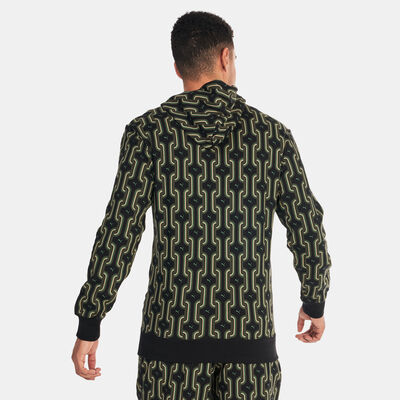 PUMA Men's Classics 70s Printed Fleece Hoodie Black