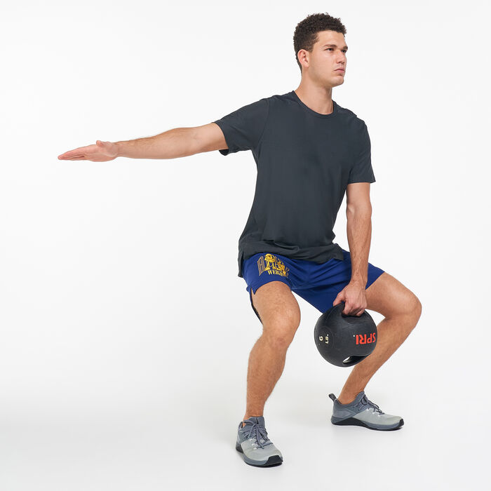 Nike Men's Dri-FIT Woven Graphic Training Shorts Blue image number 2