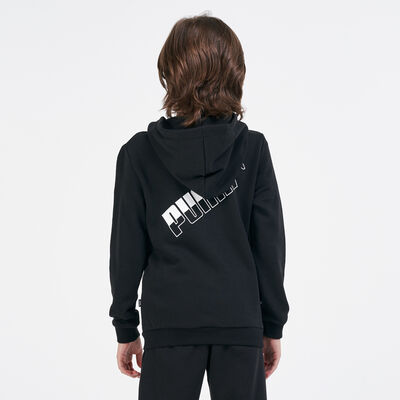 PUMA Kids' Amplified Big Logo Hoodie Black PUMA Kids' Amplified Big Logo Hoodie Black