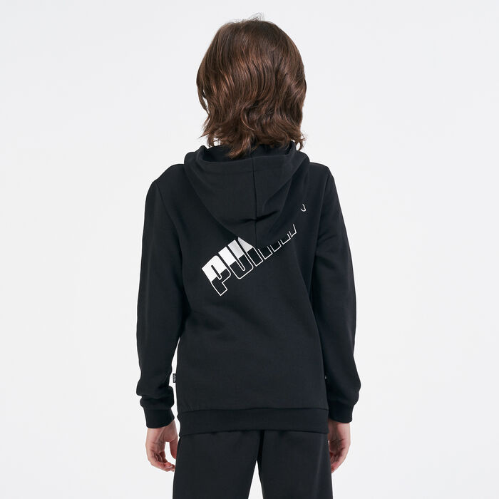 PUMA Kids' Amplified Big Logo Hoodie Black PUMA Kids' Amplified Big Logo Hoodie Black image number 1
