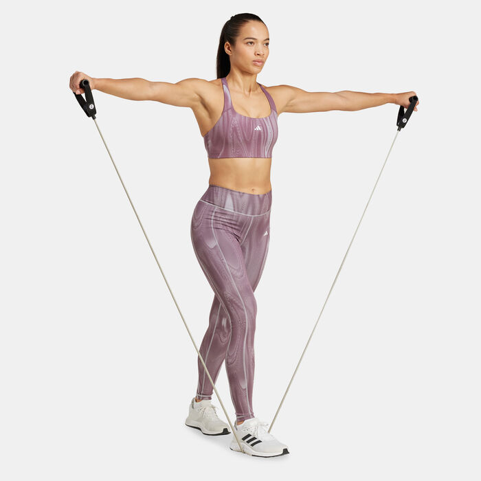 adidas Women's Optime Printed Training Leggings Grey adidas Women's Optime Printed Training Leggings Grey image number 2