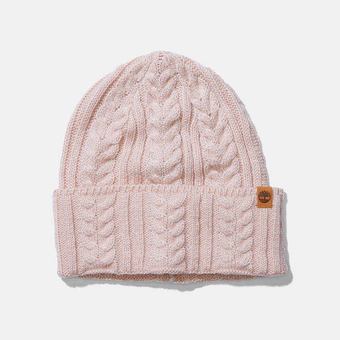 Timberland Women's Prescott Park Cabled Beanie Pink Timberland Women's Prescott Park Cabled Beanie Pink image number 0