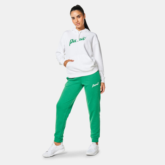 PUMA Women's ESS+ Script Hoodie White PUMA Women's ESS+ Script Hoodie White image number 2
