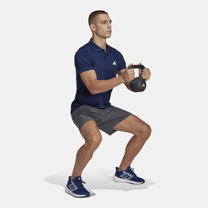 adidas Men's Train Essentials Training Polo Shirt Blue adidas Men's Train Essentials Training Polo Shirt Blue image number 2