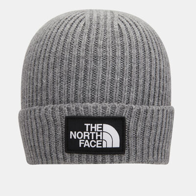 The North Face Logo Boxed Cuffed Beanie Grey