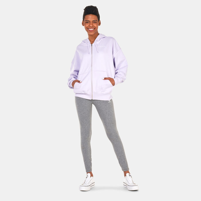 Converse Women's Oversized Full-Zip Hoodie Purple image number 2