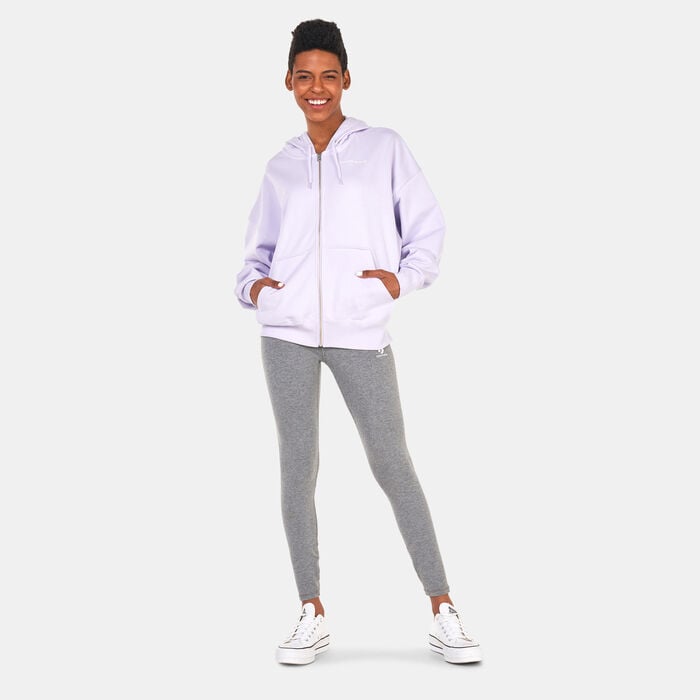 Converse Women's Oversized Full-Zip Hoodie Purple Converse Women's Oversized Full-Zip Hoodie Purple image number 2