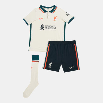 Nike Kids' Liverpool F.C. Away Stadium Football Kit - 2021/22 (Baby and Toddler) White
