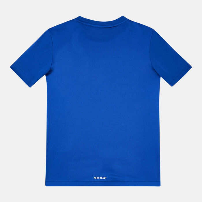 adidas Kids' Designed To Move Big Logo T-Shirt Blue adidas Kids' Designed To Move Big Logo T-Shirt Blue image number 1