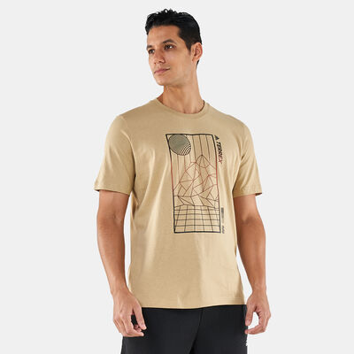 adidas Men's Terrex Mountain Fun Graphic T-Shirt Brown