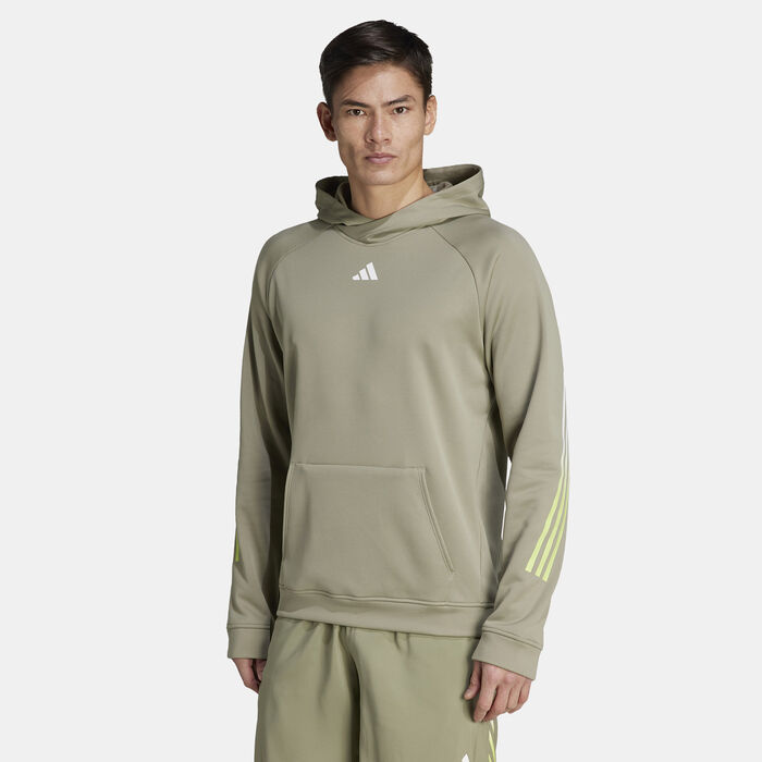 adidas Men's Train Icons 3-Stripes Training Hoodie Grey image number 0