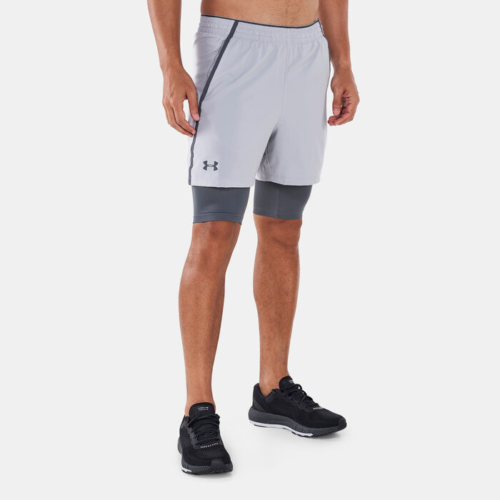 Under Armour Men's Qualifier 2-in-1 Shorts Grey Under Armour Men's Qualifier 2-in-1 Shorts Grey image number 0