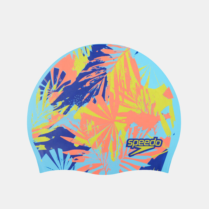 Speedo Kids' Reversible Slogan Swimming Cap Blue Speedo Kids' Reversible Slogan Swimming Cap Blue image number 2
