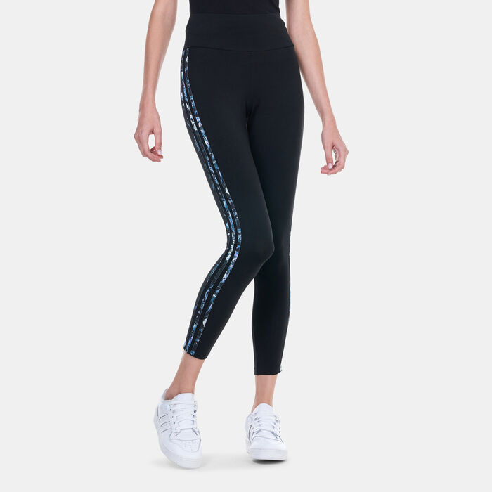 adidas Originals Women's 3-Stripes Flower Leggings Black adidas Originals Women's 3-Stripes Flower Leggings Black image number 0