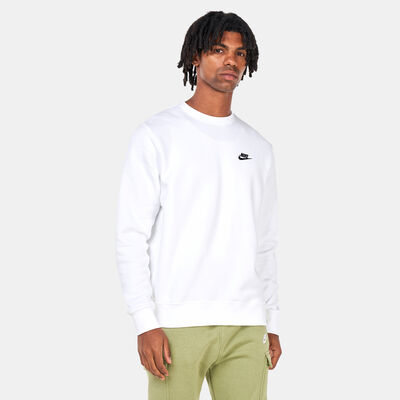 Nike Men's Sportswear Club Fleece Crew Sweatshirt White