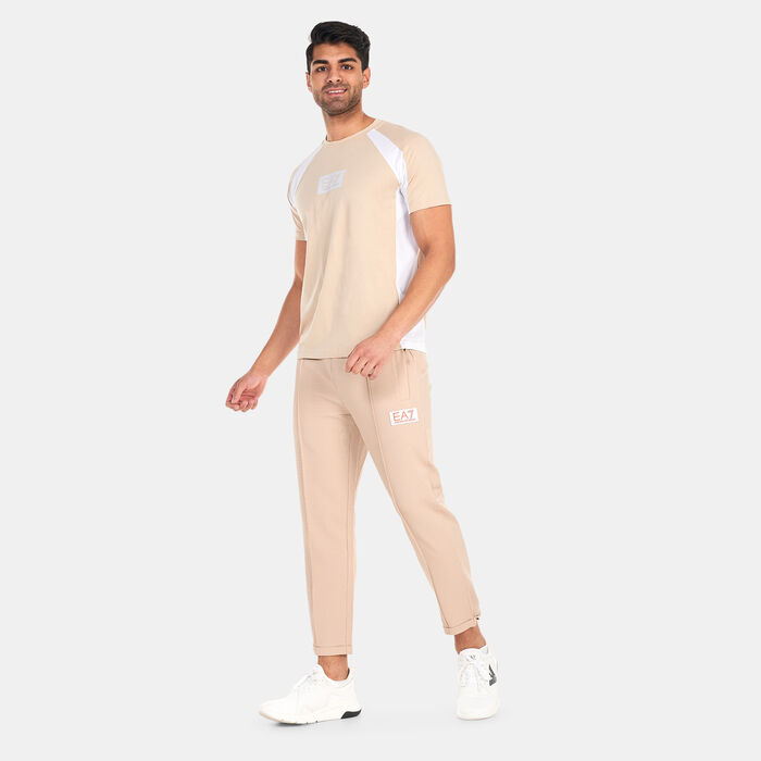 EA7 Emporio Armani Men's Small Logo 7 Lines T-Shirt Beige EA7 Emporio Armani Men's Small Logo 7 Lines T-Shirt Beige image number 2
