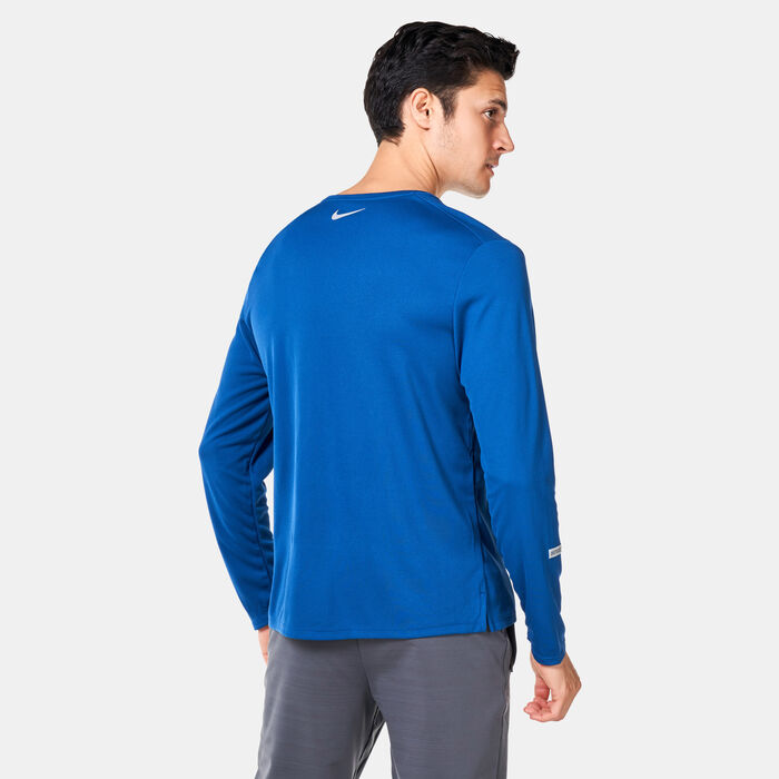 Nike Men's Miler Flash Dri-FIT UV Running Top Blue Nike Men's Miler Flash Dri-FIT UV Running Top Blue image number 1