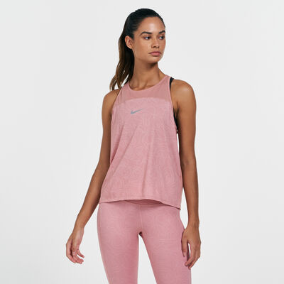 Nike Women's Run Division Allover Print Tank Top Pink