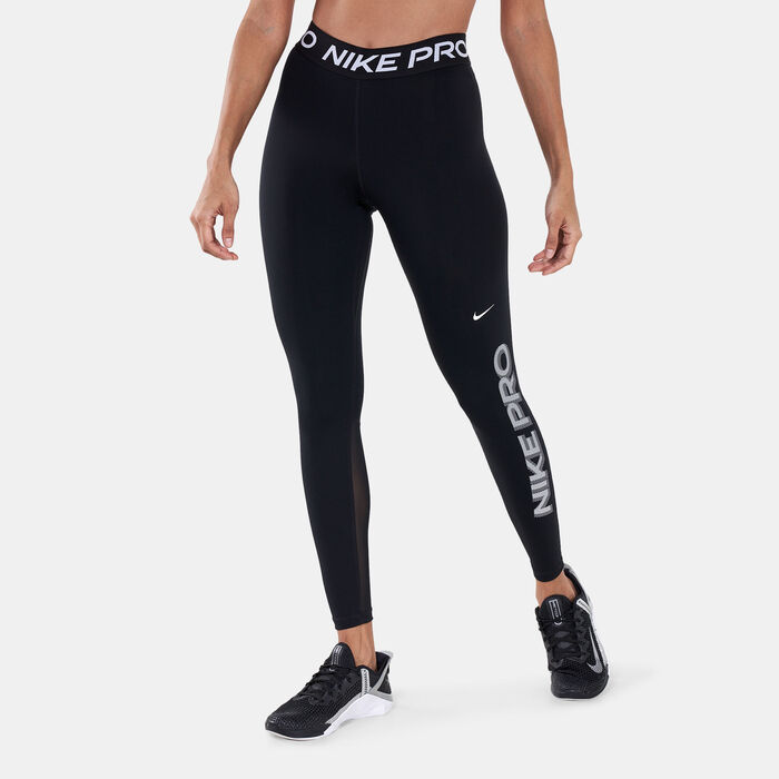 Nike Women's Pro Dri-FIT Mid-Rise Graphic Training Leggings White Nike Women's Pro Dri-FIT Mid-Rise Graphic Training Leggings White image number 0