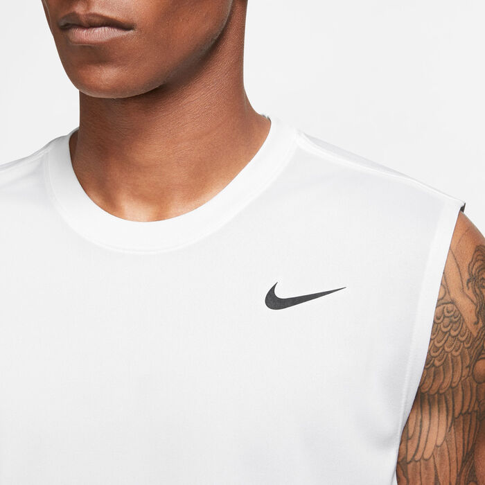 Nike Men's Dri-FIT Legend Sleeveless Training T-Shirt White image number 3