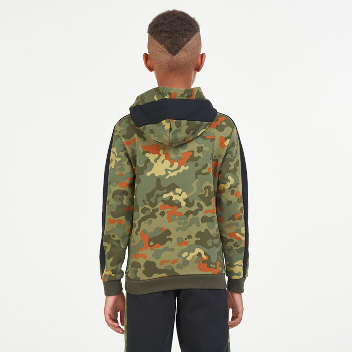 PUMA Kids' Classics Graphic Printed Camo Hoodie (Younger Kids) Green PUMA Kids' Classics Graphic Printed Camo Hoodie (Younger Kids) Green image number 1