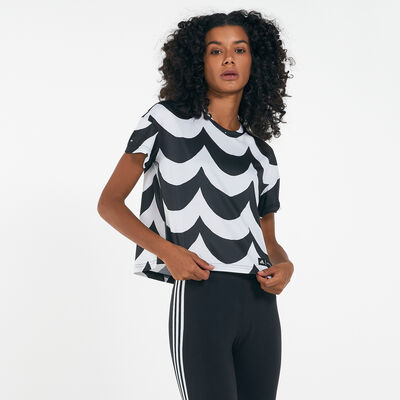 adidas Women's x Marimekko Fast T-Shirt Black adidas Women's x Marimekko Fast T-Shirt Black