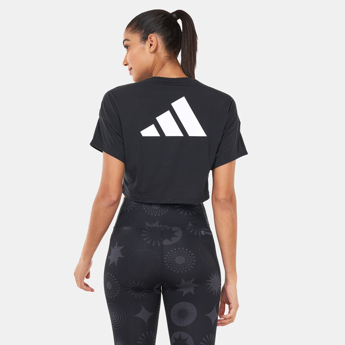 adidas Women's Train Icons Print T-Shirt Black image number 1