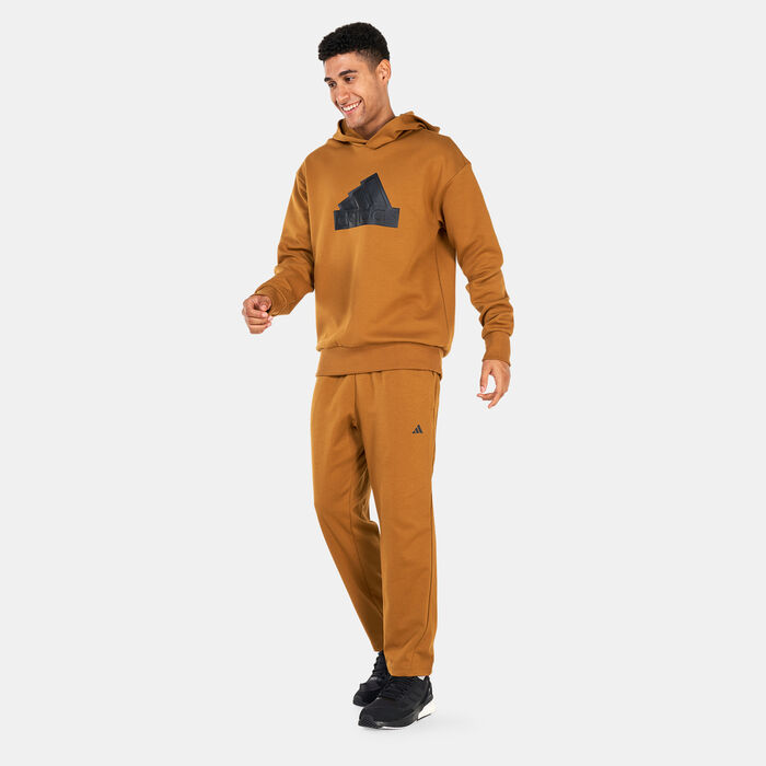 adidas Men’s Future Icons Badge Of Sport Hoodie Brown adidas Men’s Future Icons Badge Of Sport Hoodie Brown image number 2