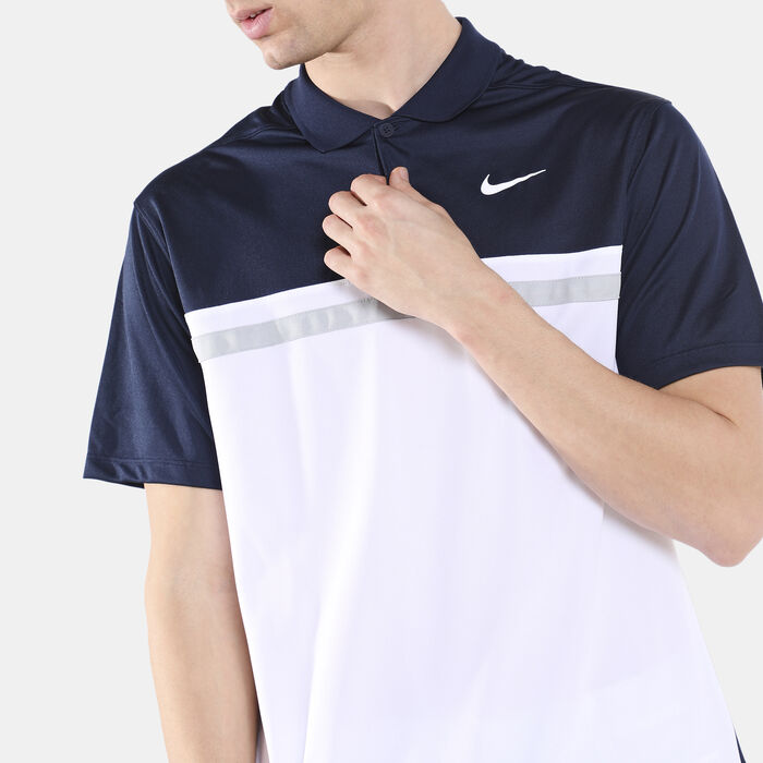 Nike Men's Dri-FIT Victory Colourblock Golf Polo Shirt White Nike Men's Dri-FIT Victory Colourblock Golf Polo Shirt White image number 3