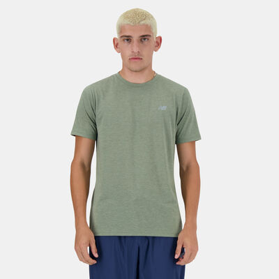 New Balance Men's Sport Essentials Heathertech Running T-Shirt Green
