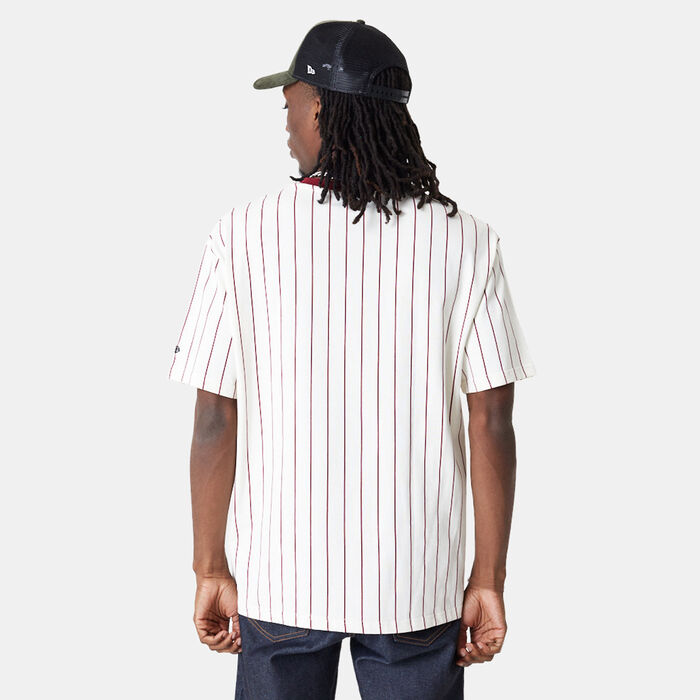 New Era Men's Pinstripe Script T-Shirt White image number 1