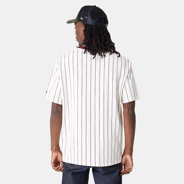 New Era Men's Pinstripe Script T-Shirt White New Era Men's Pinstripe Script T-Shirt White image number 1
