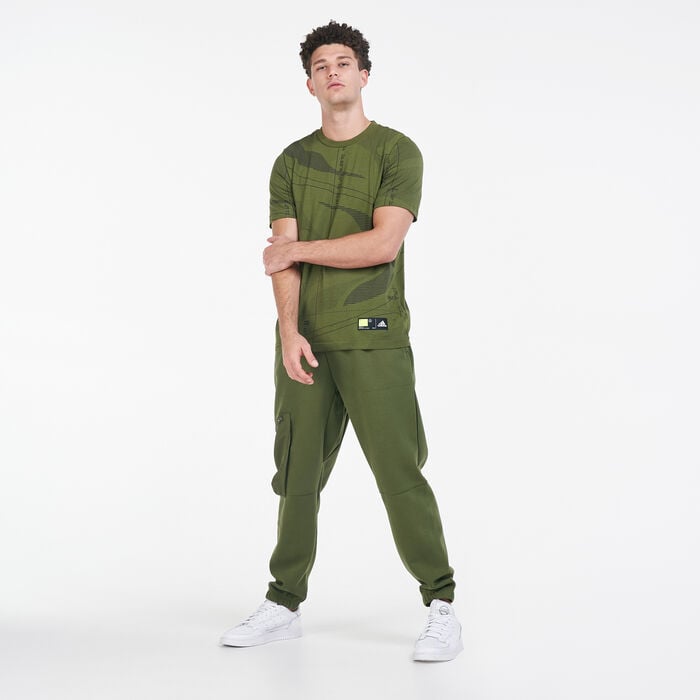 adidas Men's Allover Print T-Shirt Green adidas Men's Allover Print T-Shirt Green image number 2