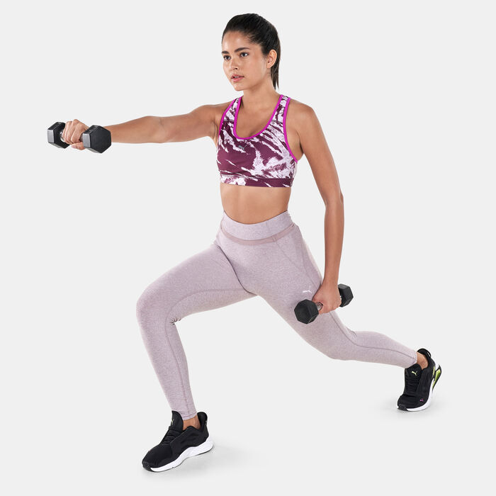 PUMA Women's 4Keeps Graphic Mid Impact Bra Purple image number 2