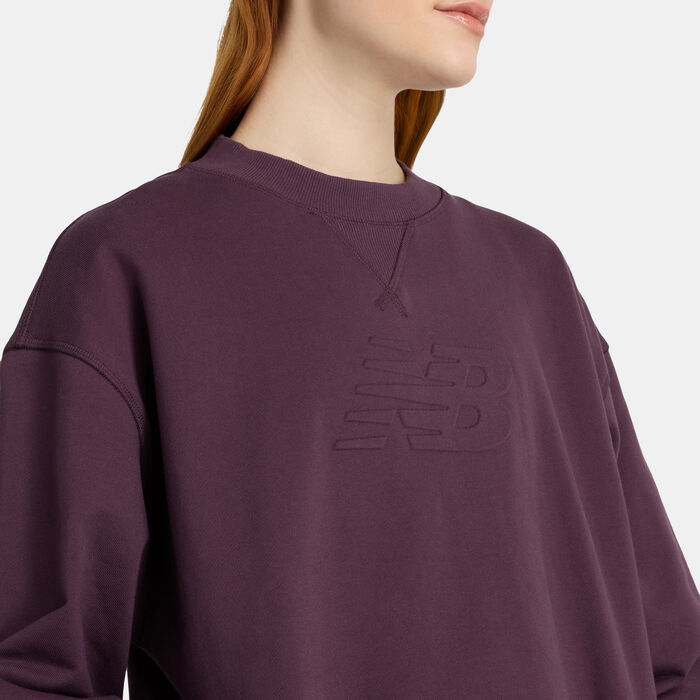 New Balance Women's Logo French Terry Sweatshirt Purple New Balance Women's Logo French Terry Sweatshirt Purple image number 5