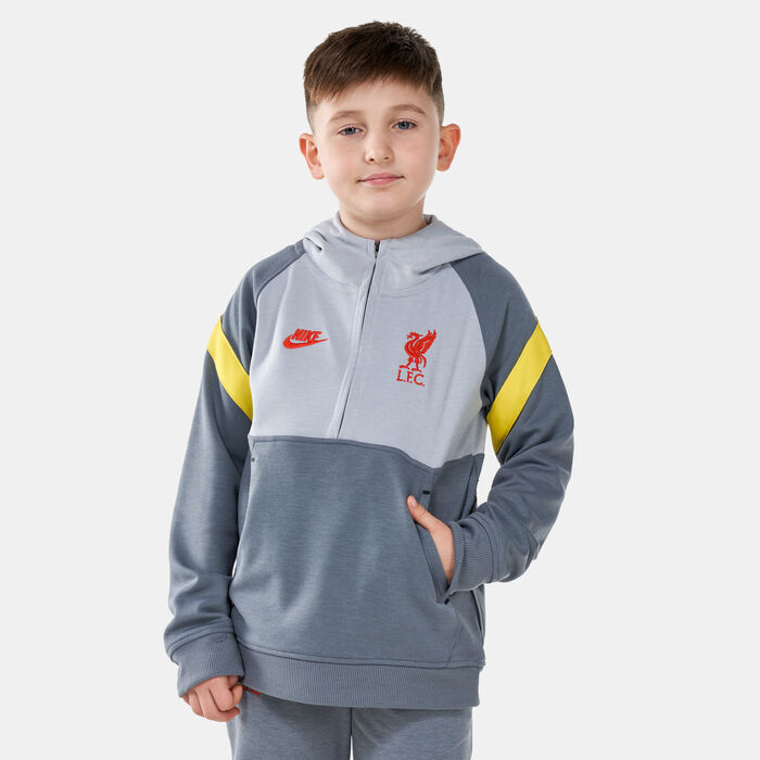 Nike Kids' Dri-FIT Liverpool F.C. Half-Zip Hoodie (Older Kids) Grey Nike Kids' Dri-FIT Liverpool F.C. Half-Zip Hoodie (Older Kids) Grey image number 0