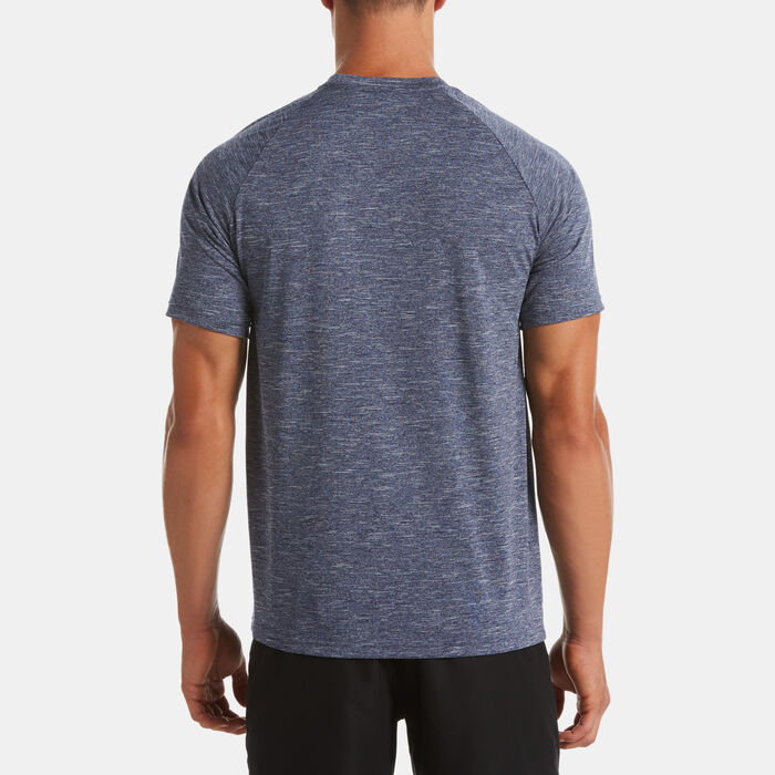 Nike Swim Men's Heathered Hydroguard Swimming Shirt yellow Nike Swim Men's Heathered Hydroguard Swimming Shirt yellow image number 3
