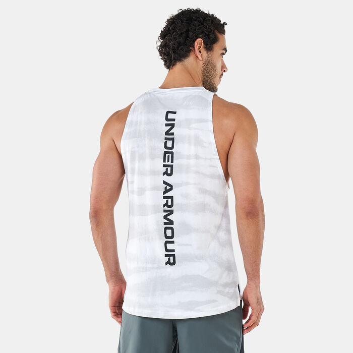 Under Armour Men's UA Baseline Printed Tank Top White Under Armour Men's UA Baseline Printed Tank Top White image number 1